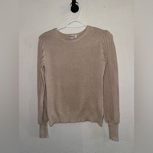 Nanette Lepore Tan Sparkle Sweater Long Sleeve